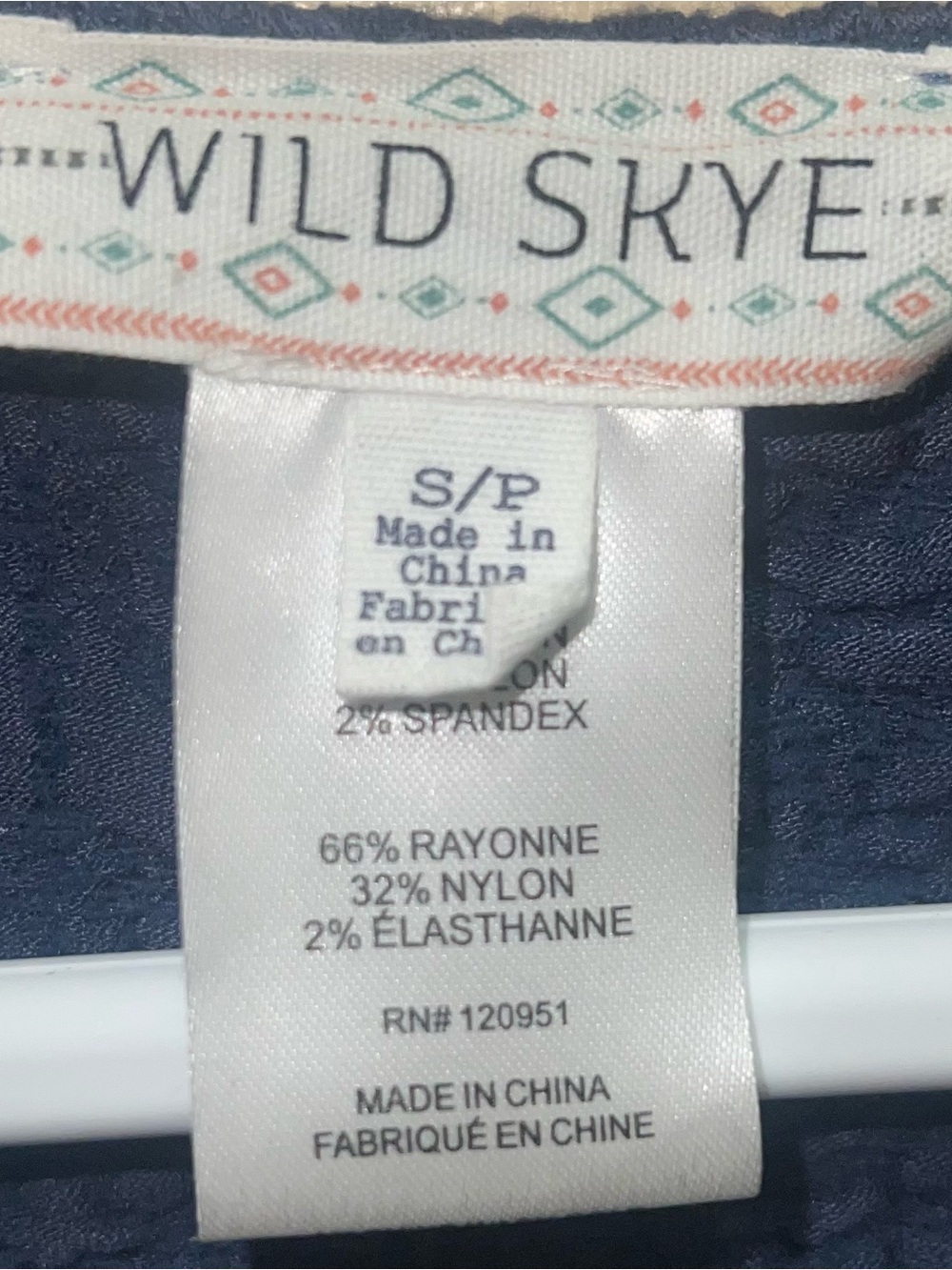 Wild Skye Navy Textured Short-Sleeve Women's Tee - Picture 3 of 3